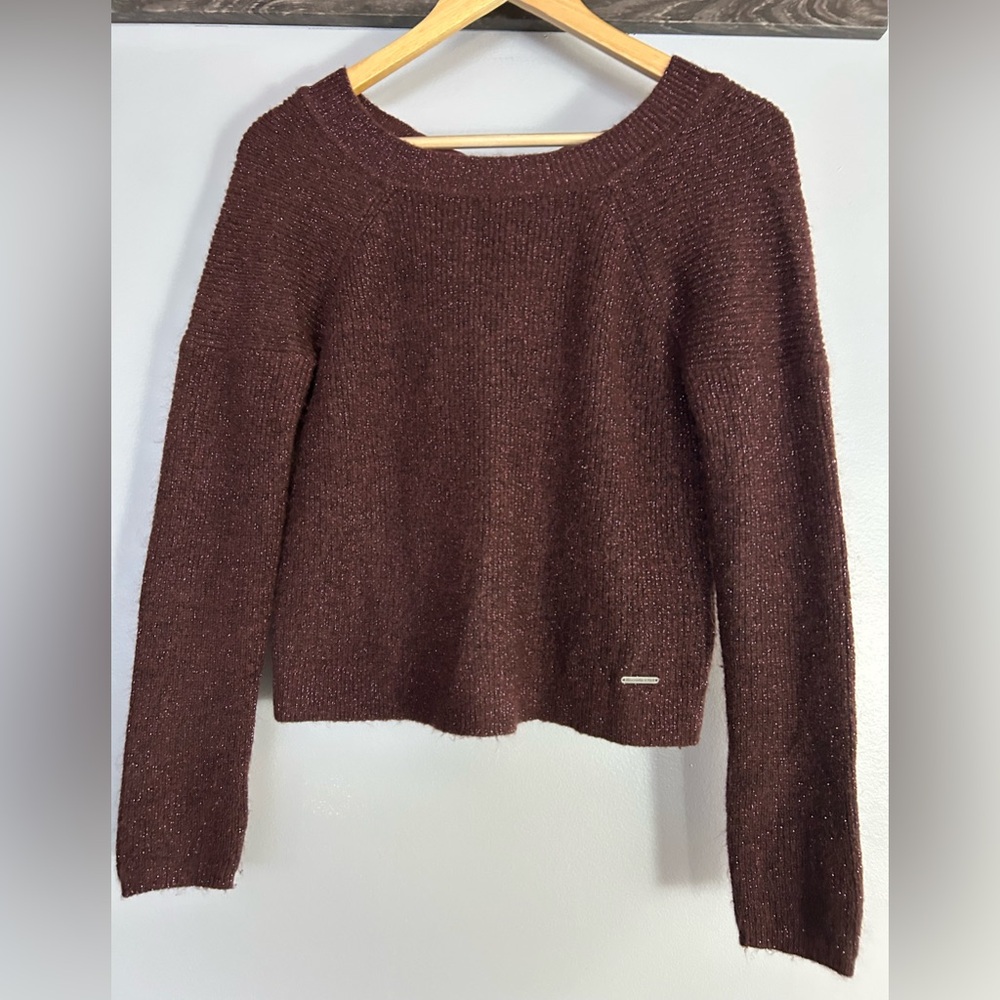 Abercrombie & Fitch Burgundy Sparkle Sweater XS